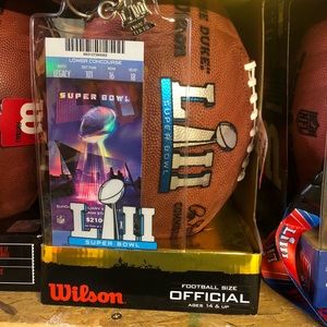Official super bowl football with ticket